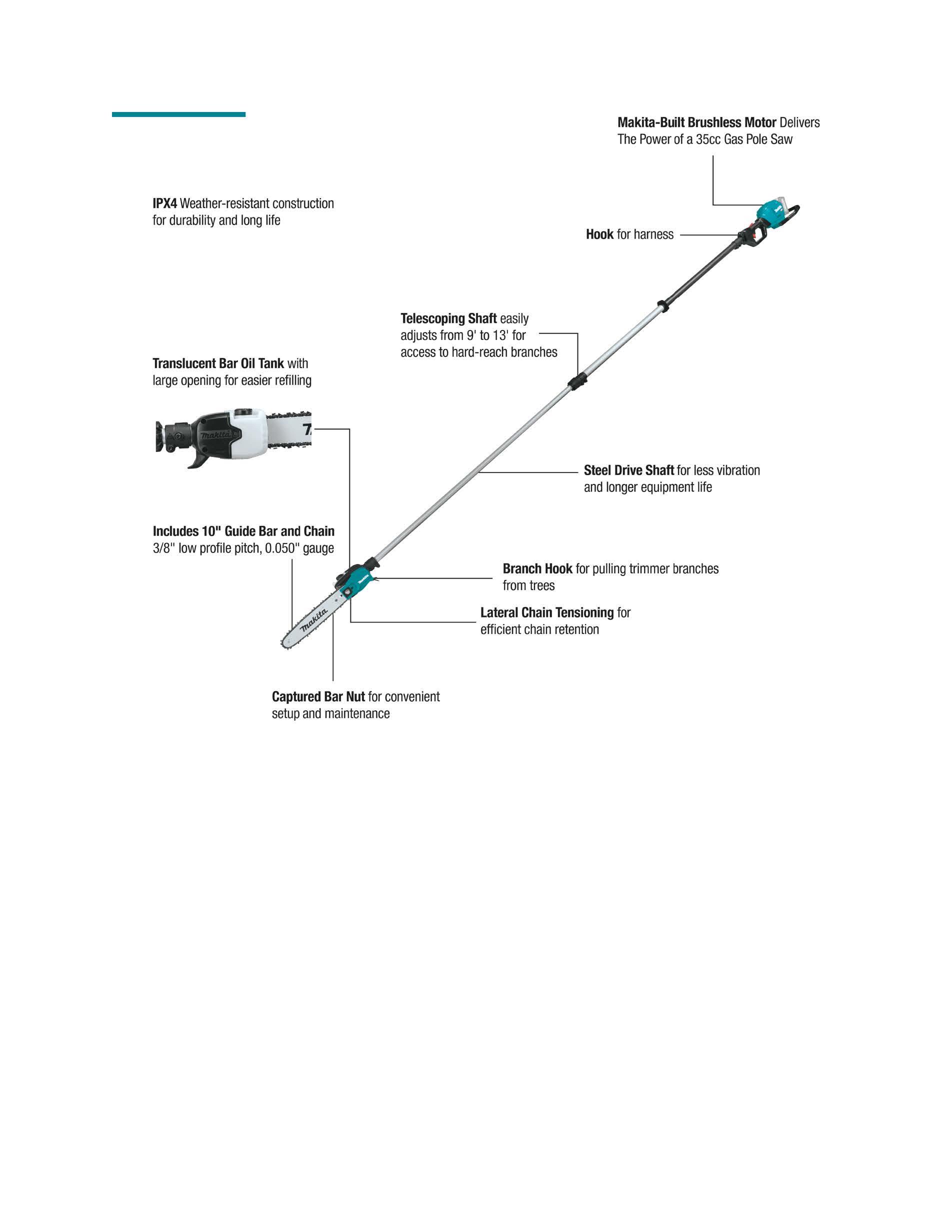 Rental store for 40v 10  TELESCOPING POLE SAW to 13 feet in Greenfield CA